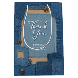 Blue Jean Baby Denim Baby Shower Medium Gift Bag