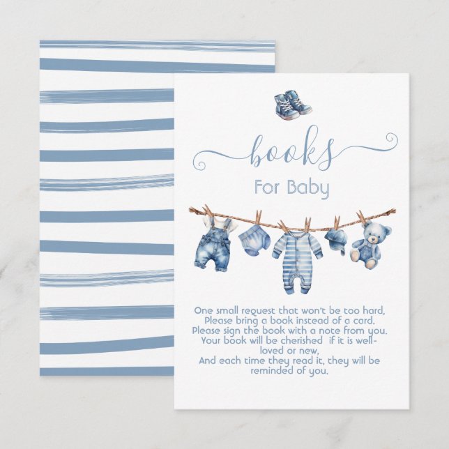 Blue Jean Baby Denim Books for Baby Invitation (Front/Back)