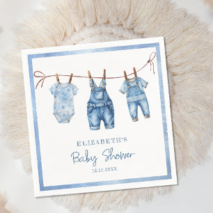 Blue Jean Baby Denim Boy Baby Shower Napkin
