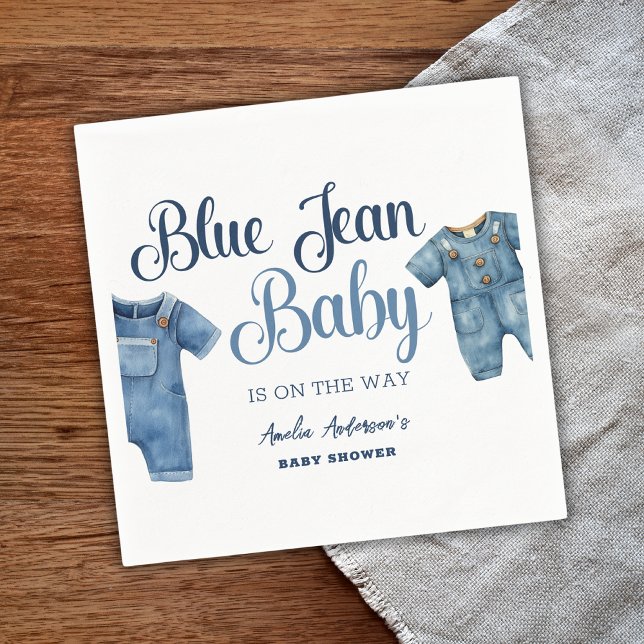 Blue Jean Baby Denim Boy Baby Shower Paper Napkin (Creator Uploaded)