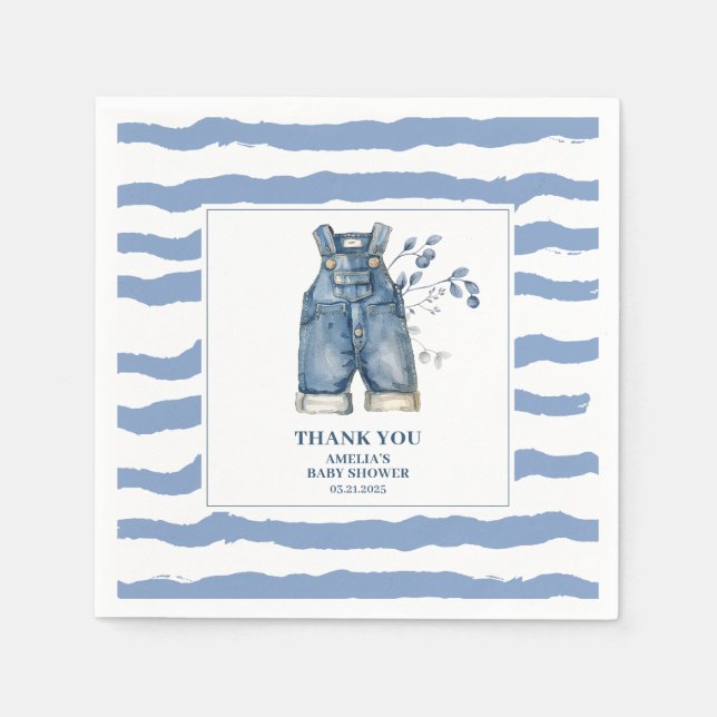 Blue jean baby Denim country Baby shower Napkin (Front)