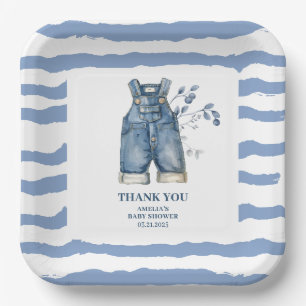 Blue jean baby Denim country Baby shower Paper Plate