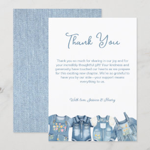 Blue Jean Baby Denim Jumpsuit Baby Shower Thank You Card
