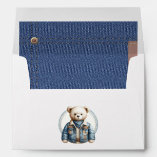 Blue Jean Baby Denim Pocket Lined Baby Shower Envelope