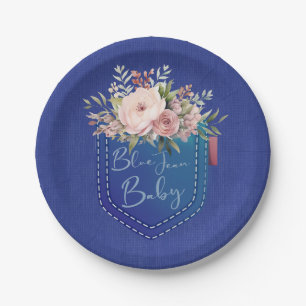 Blue Jean Baby Denim Shower  Paper Plate