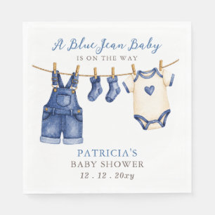 Blue Jean Baby Is On The Way Boy Baby Shower Napkin