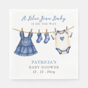 Blue Jean Baby Is On The Way Girl Baby Shower Napkin
