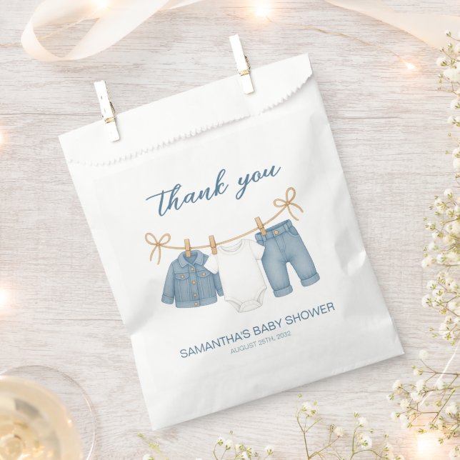 Blue Jean Baby On The Way Baby Shower  Favour Bags (Clipped)