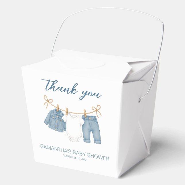 Blue Jean Baby On The Way Baby Shower  Favour Box (Front)