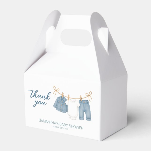 Blue Jean Baby On The Way Baby Shower  Favour Box (Front Side)