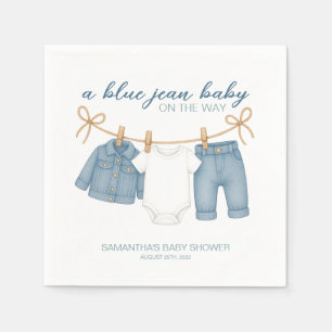 Blue Jean Baby On The Way Baby Shower Napkin
