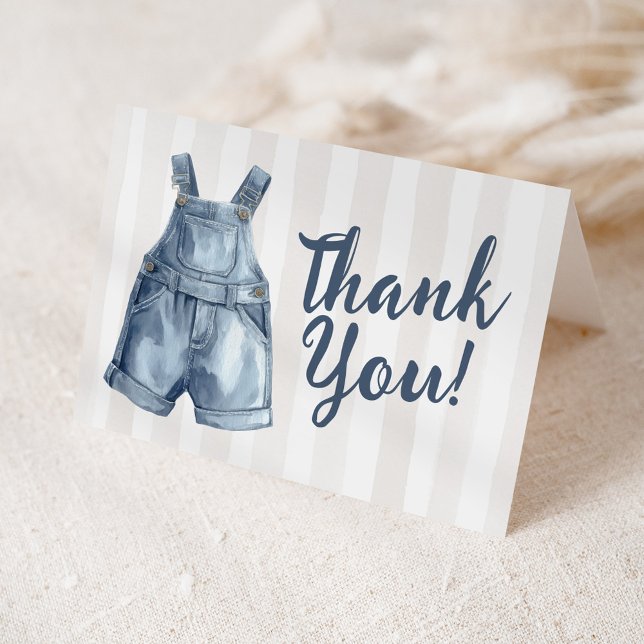Blue Jean Baby Shower Blank Thank You Card (Creator Uploaded)