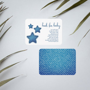 Blue Jean Baby Shower Book For Baby Patchwork Enclosure Card