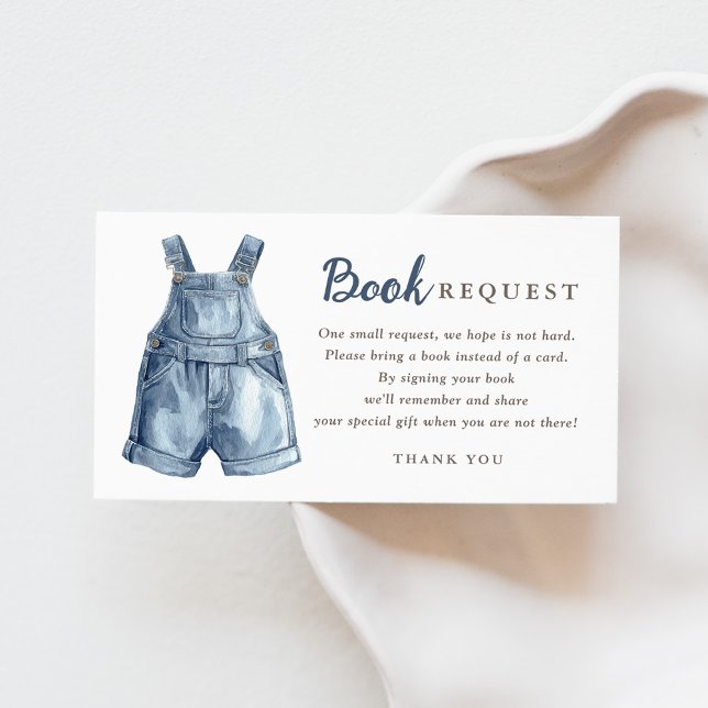Blue Jean Baby Shower Book Request Enclosure Card (Creator Uploaded)