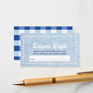 Blue Jean Baby Shower Boy Diaper Raffle Ticket Enclosure Card