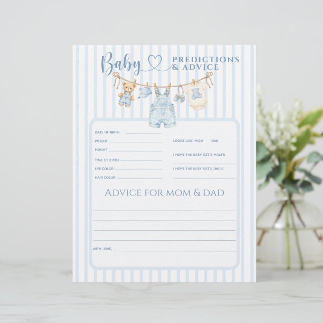 Blue Jean Baby Shower Boy Prediction Game (Standing Front)