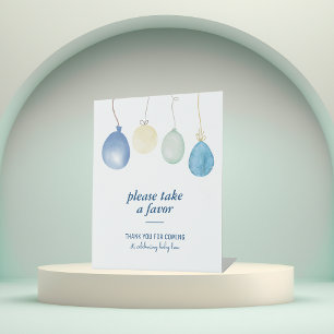 Blue Jean Baby Shower Denim Favors Party Pedestal Sign