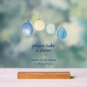 Blue Jean Baby Shower Denim Favours Party Acrylic Sign