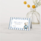 Blue Jean Baby Shower | Denim Teddy Bear Tent Card
