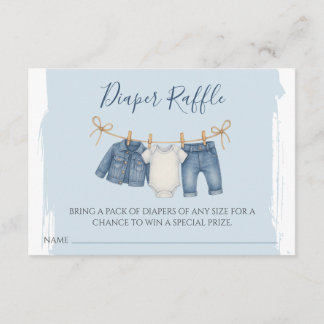 Blue Jean Baby Shower Diaper Raffle  Enclosure Card