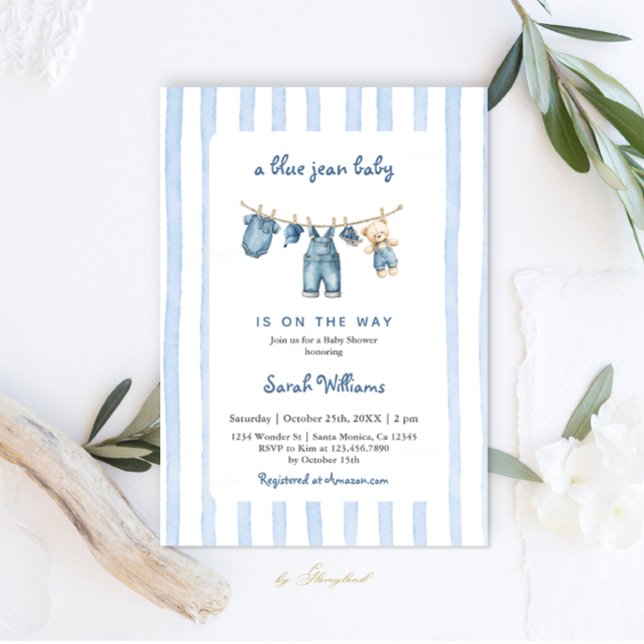 Blue Jean Baby Shower Invitation (Creator Uploaded)