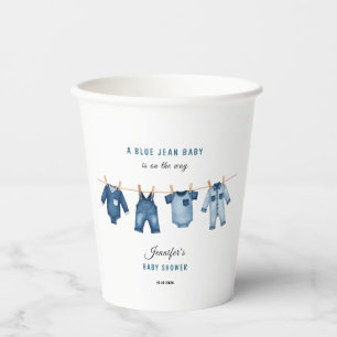 Blue Jean Baby Shower Invitation - Denim Theme Paper Cups