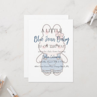 blue jean baby shower invitations