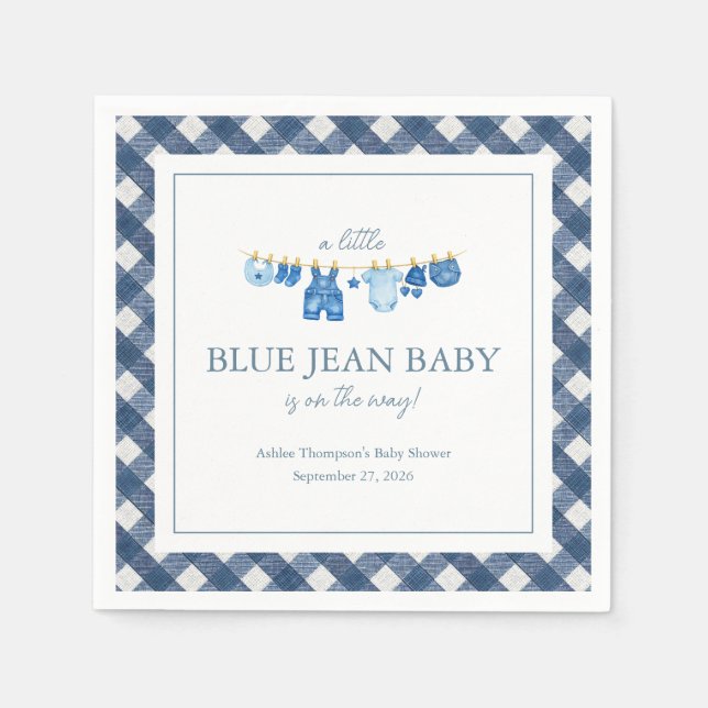 Blue Jean Baby Shower Napkin (Front)