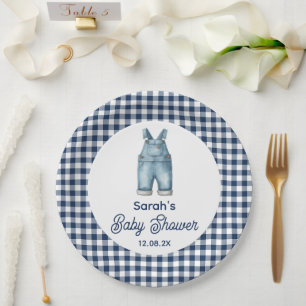 Blue Jean Baby Shower Paper Plate