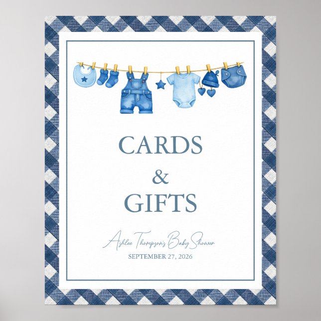 Blue Jean Baby Shower Poster (Front)