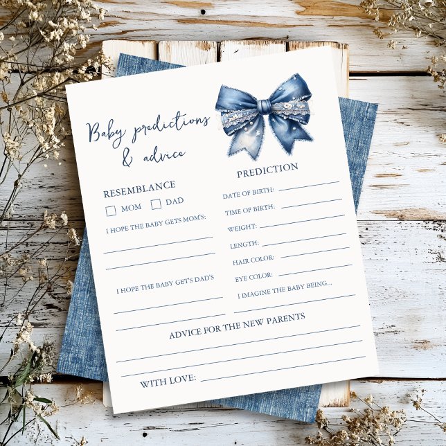 Blue Jean Baby Shower Predictions & Advice Sheet (Creator Uploaded)