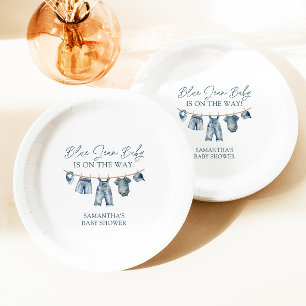 Blue Jean Baby Shower, Western Baby Shower Paper Plate