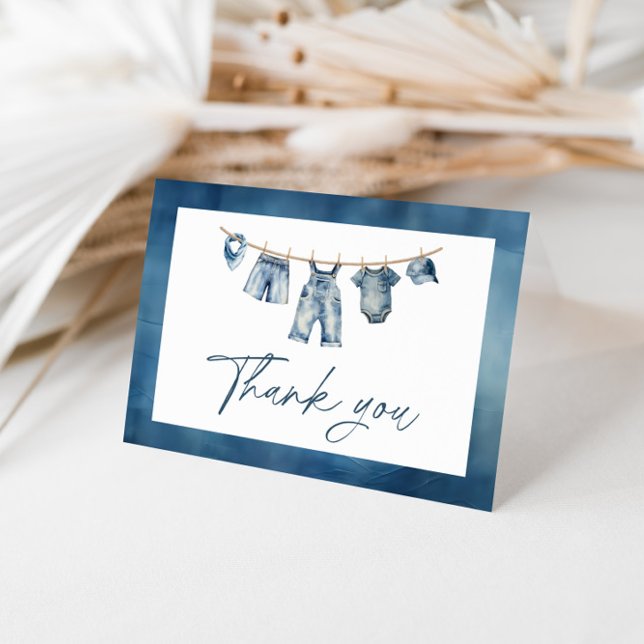 Blue Jean Baby Shower, Western Baby Shower  Thank You Card (Creator Uploaded)