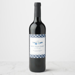 Blue Jean Baby Shower Wine Label
