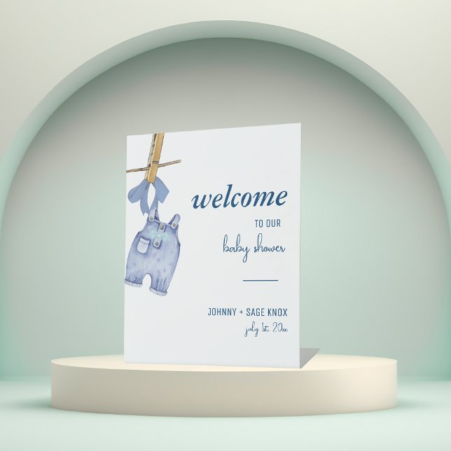 Blue Jean Baby | Welcome to Baby Shower Tabletop Pedestal Sign (Creator Uploaded)