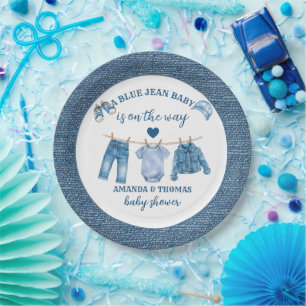 Blue Jean Boy Baby Shower  Paper Plate