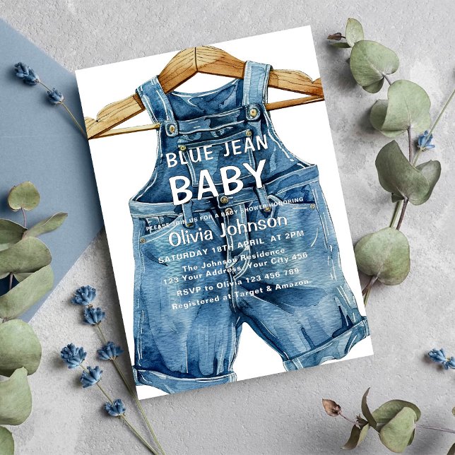 Blue Jean Boy Western Baby Shower Invitation (Creator Uploaded)