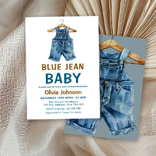 Blue Jean Boy Western Baby Shower Invitation