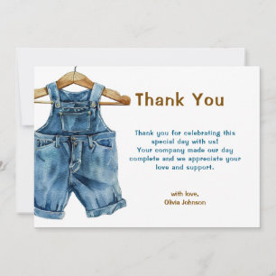 Blue Jean Boy Western Baby Shower Thank You Card