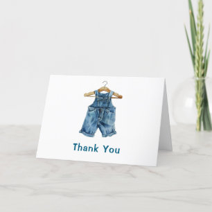 Blue Jean Boy Western Baby Shower Thank You Card