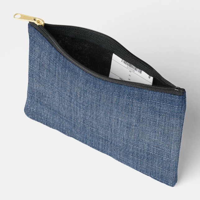 Blue Jean Denim Accessory Pouch (Open)