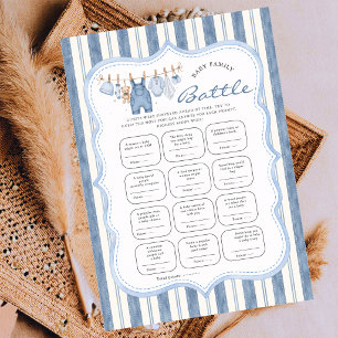 Blue Jean Denim Baby Shower Family Battle Game