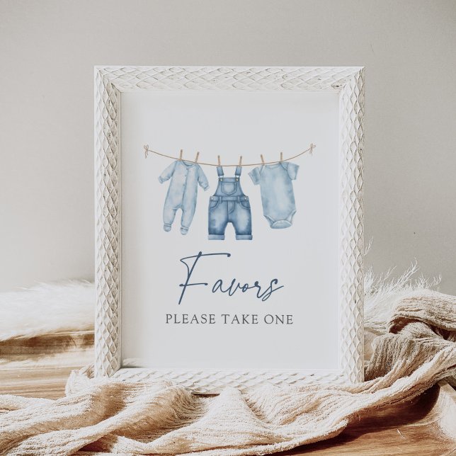 Blue Jean Denim Baby Shower Favours Sign (Creator Uploaded)