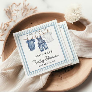 Blue Jean Denim Baby Shower Napkin