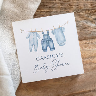 Blue Jean Denim Baby Shower Napkin