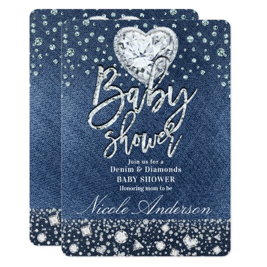 denim baby shower invitations