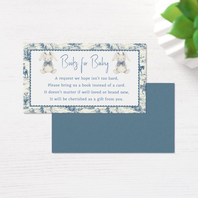 Blue Jean Denim Books For Baby Boy Enclosure Card (Desk)