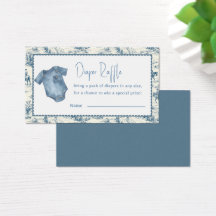 Blue Jean Denim Diaper Raffle Boy Enclosure Card
