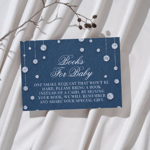 Blue Jean Diamonds Baby Shower Books for Baby Enclosure Card