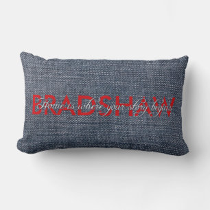 Blue Jean Family Name Lumbar Cushion